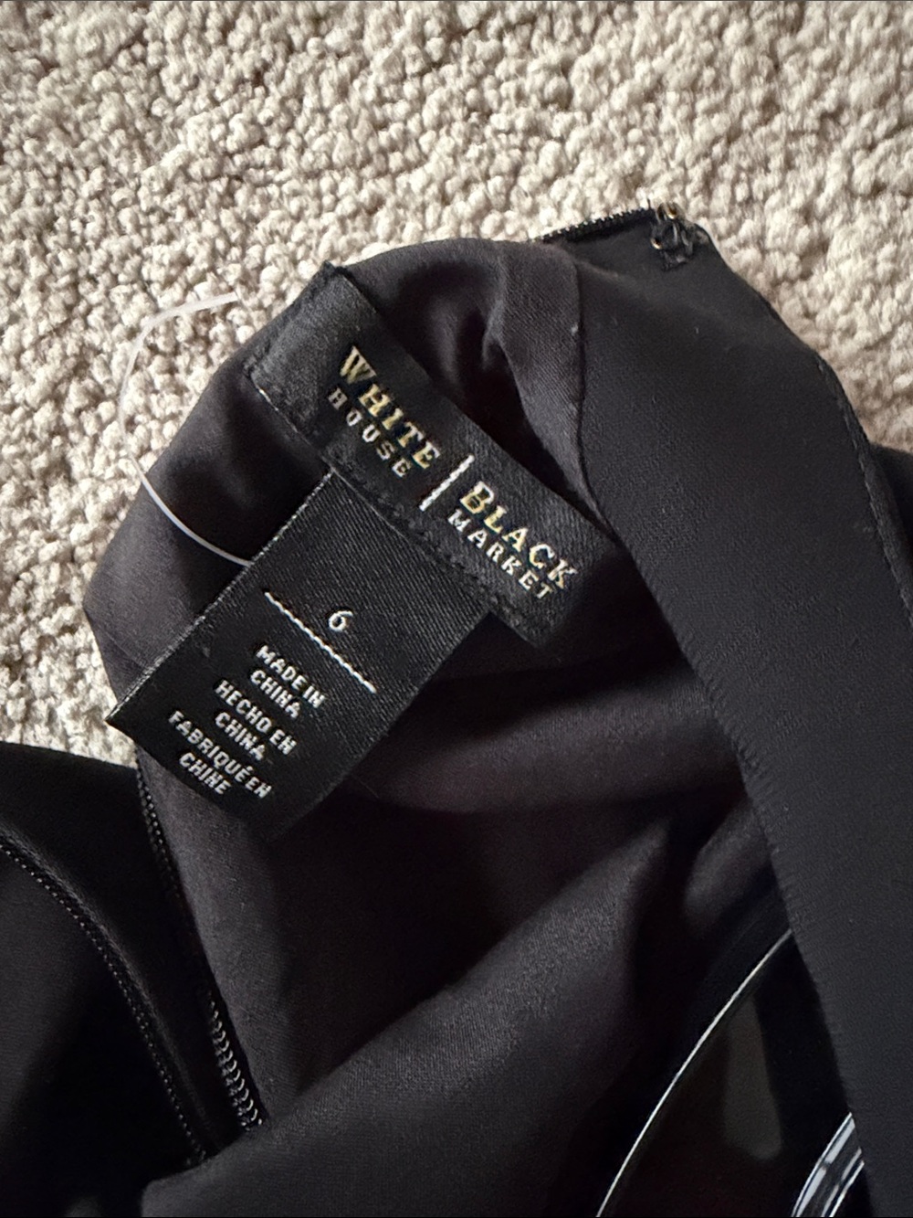 White House Black Market Black One-Shoulder Dress with White Side Panel size 6 - Picture 5 of 8